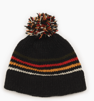 Retro Stripe Unisex Pom Pom Knit Hat - FINAL SALE - Sincerely Betty