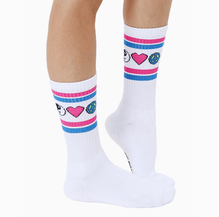 Retro Symbols Crew Tube Socks - Sincerely Betty