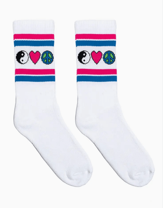 Retro Symbols Crew Tube Socks - Sincerely Betty
