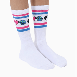 Retro Symbols Crew Tube Socks - Sincerely Betty