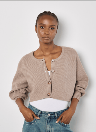 Ribbed Batwing Cropped Cardigan - Sincerely Betty