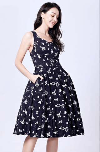Robot Print Fit & Flare Dress - Sincerely Betty