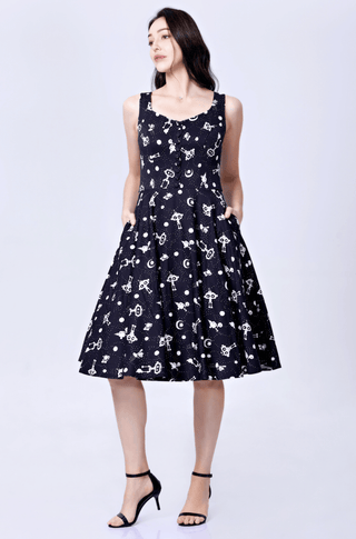 Robot Print Fit & Flare Dress - Sincerely Betty