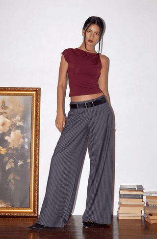 Sahara Pinstripe Trousers - Sincerely Betty