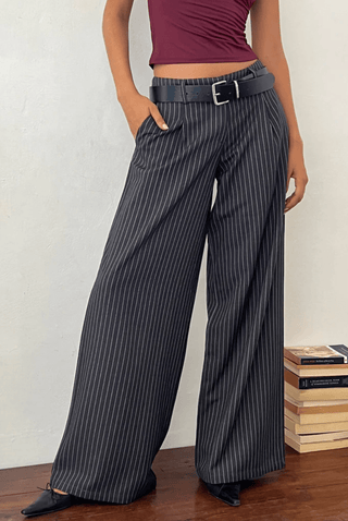 Sahara Pinstripe Trousers - Sincerely Betty