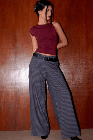 Sahara Pinstripe Trousers - Sincerely Betty