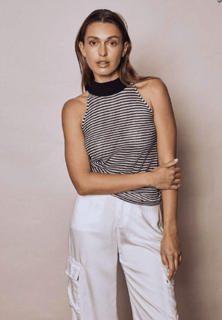 Sami Stripe Knit Halter Tank - FINAL SALE - Sincerely Betty