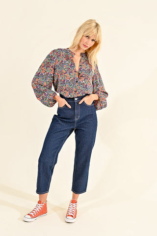 Scalloped High Waisted Denim Jeans - FINAL SALE - Sincerely Betty