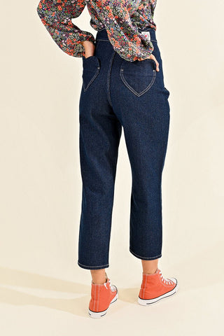 Scalloped High Waisted Denim Jeans - FINAL SALE - Sincerely Betty