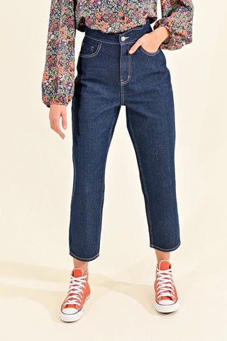 Scalloped High Waisted Denim Jeans - FINAL SALE - Sincerely Betty