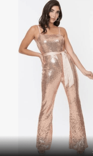 Sequin Flare Jumpsuit - FINAL SALE - Sincerely Betty