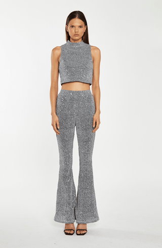 Sequin Mock Neck Crop Top - FINAL SALE - Sincerely Betty