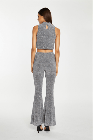 Sequin Mock Neck Crop Top - FINAL SALE - Sincerely Betty