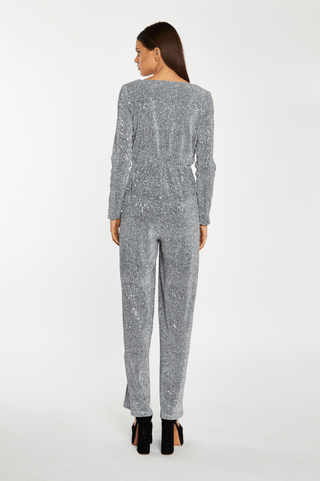Sequin Surplice Top Jumpsuit–FINAL SALE - Sincerely Betty
