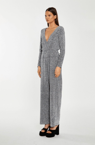 Sequin Surplice Top Jumpsuit–FINAL SALE - Sincerely Betty