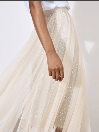 Sequin Tulle Layer Midi Skirt - Sincerely Betty