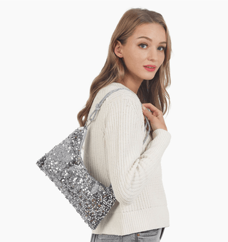 Silver Sequin Shoulder Bag - Sincerely Betty