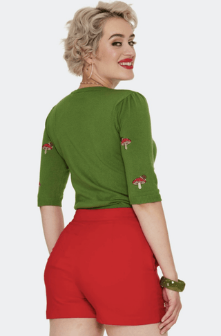 Snail On A Mushroom Embroidered Knit Sweater - Sincerely Betty