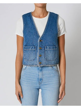 Stevie Blue Sherpa Vest - FINAL SALE - Sincerely Betty