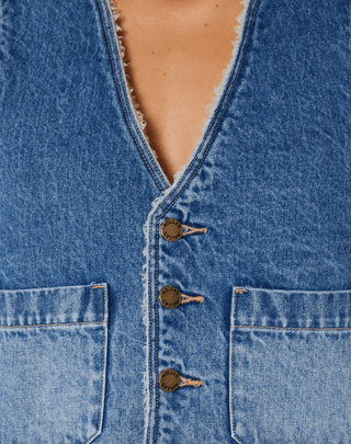 Stevie Blue Sherpa Vest - FINAL SALE - Sincerely Betty