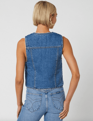 Stevie Blue Sherpa Vest - FINAL SALE - Sincerely Betty
