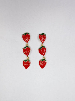 Strawberry Linear Post Earrings - FINAL SALE - Sincerely Betty