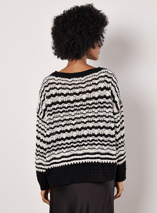 Stripe Crochet Knit Sweater - FINAL SALE - Sincerely Betty