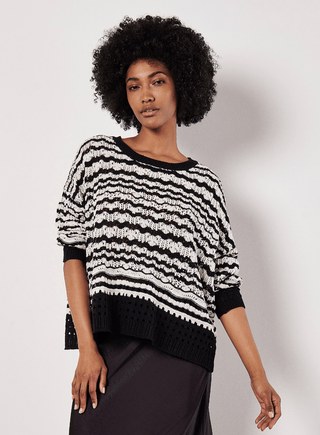 Stripe Crochet Knit Sweater - FINAL SALE - Sincerely Betty