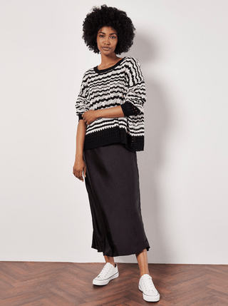Stripe Crochet Knit Sweater - FINAL SALE - Sincerely Betty
