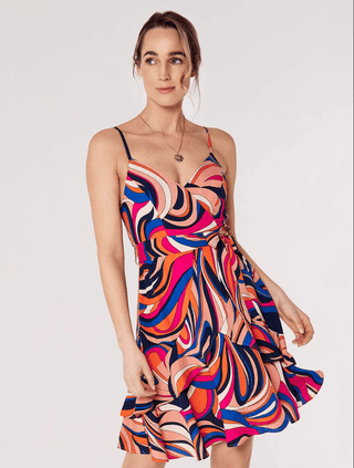 Swirl Ruffle Cami Mini Dress - FINAL SALE - Sincerely Betty