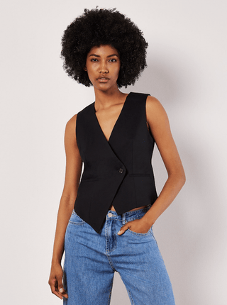 Tailored Asymmetric Vest - Sincerely Betty