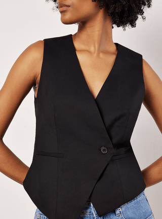Tailored Asymmetric Vest - Sincerely Betty