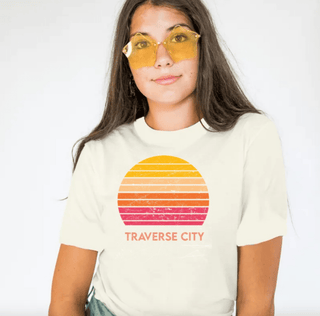 Traverse City Retro Sunset Graphic Tee - Sincerely Betty