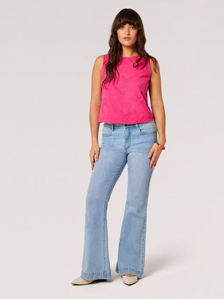 Tropical Embroiderd Tie Back Top - Sincerely Betty