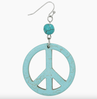 Turquoise Serenity Peace Sign Earrings - FINAL SALE - Sincerely Betty