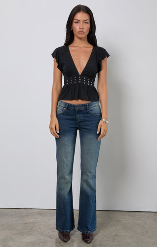 Lesima Studded Peplum Top