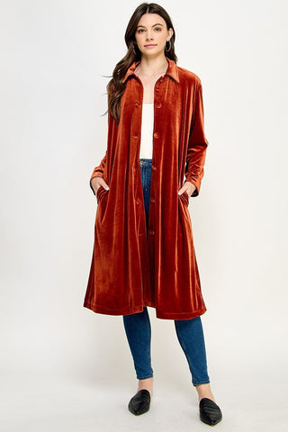 Velvet Duster Coat - Sincerely Betty