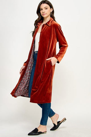 Velvet Duster Coat - Sincerely Betty