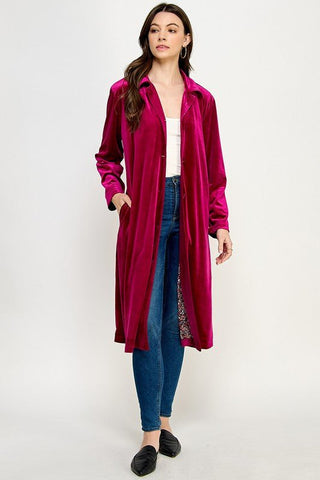 Velvet Duster Coat - Sincerely Betty