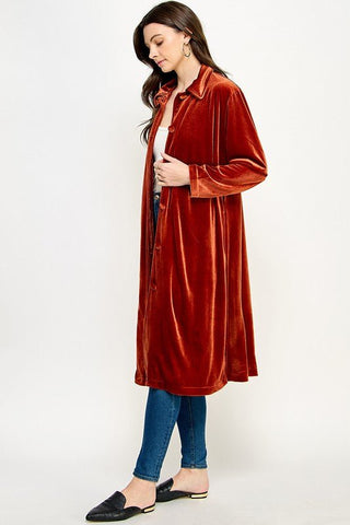 Velvet Duster Coat - Sincerely Betty