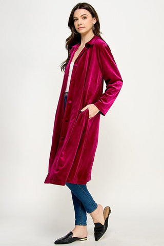 Velvet Duster Coat - Sincerely Betty