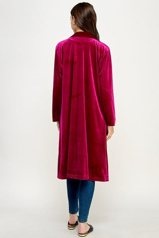 Velvet Duster Coat - Sincerely Betty