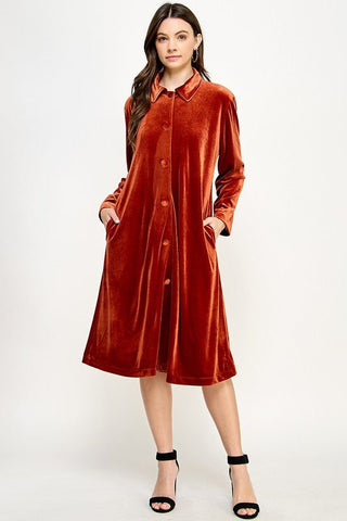 Velvet Duster Coat - Sincerely Betty