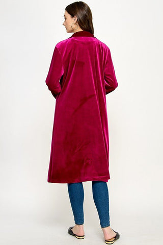 Velvet Duster Coat - Sincerely Betty