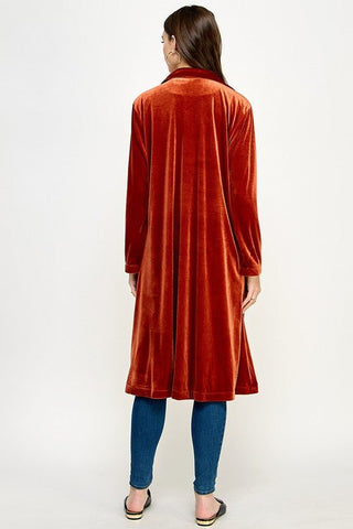 Velvet Duster Coat - Sincerely Betty