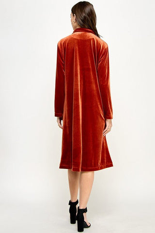Velvet Duster Coat - Sincerely Betty