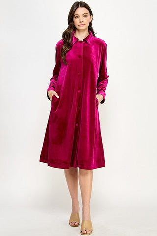 Velvet Duster Coat - Sincerely Betty