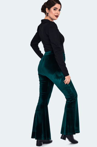 Velvet High - Waisted Flare Pants - Sincerely Betty