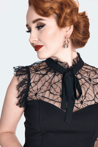 Web Lace Tie Collar Top - Sincerely Betty