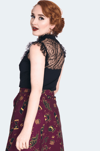 Web Lace Tie Collar Top - Sincerely Betty